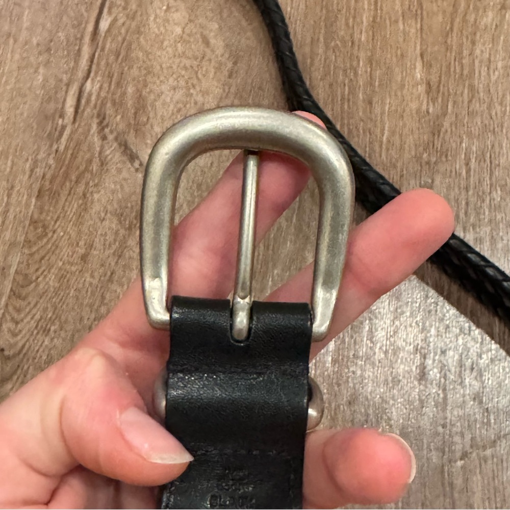 Coach Black Braided Belt with silver hardware - Picture 6 of 6